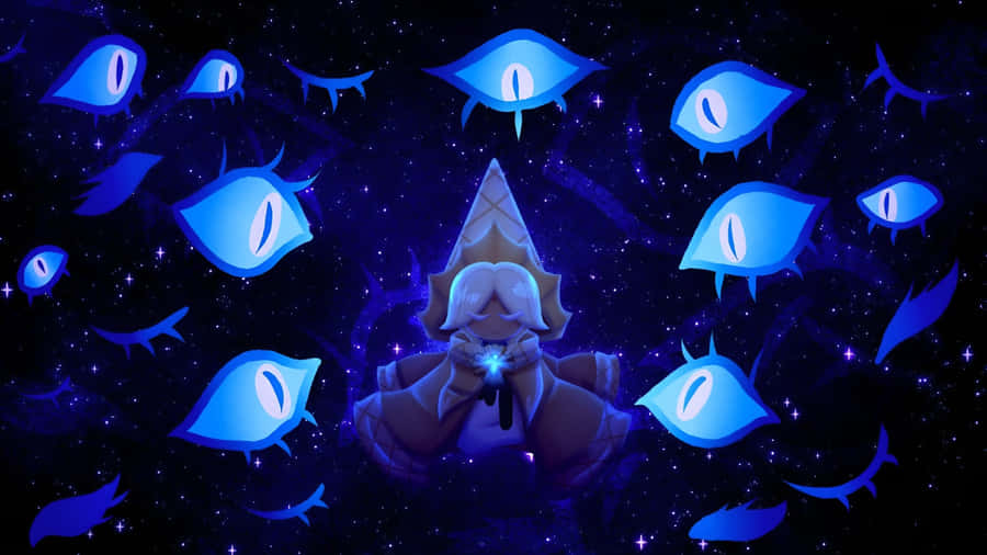 Shadow Milk Cookie Surrounded By Eyes Wallpaper