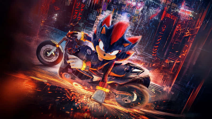 Shadow The Hedgehog On Motorcycle Wallpaper
