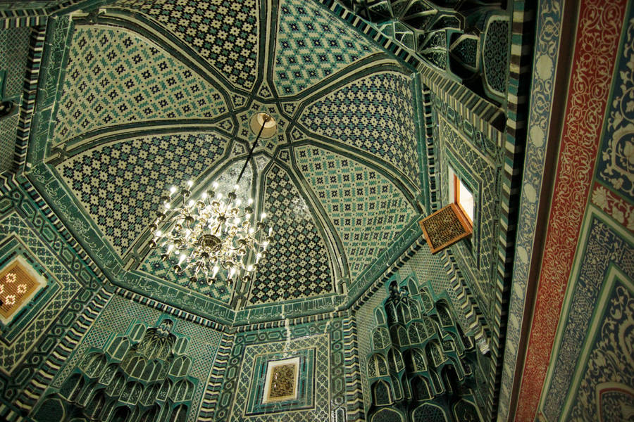 Shah-i-zinda Samarkand Green Dome Interior Wallpaper
