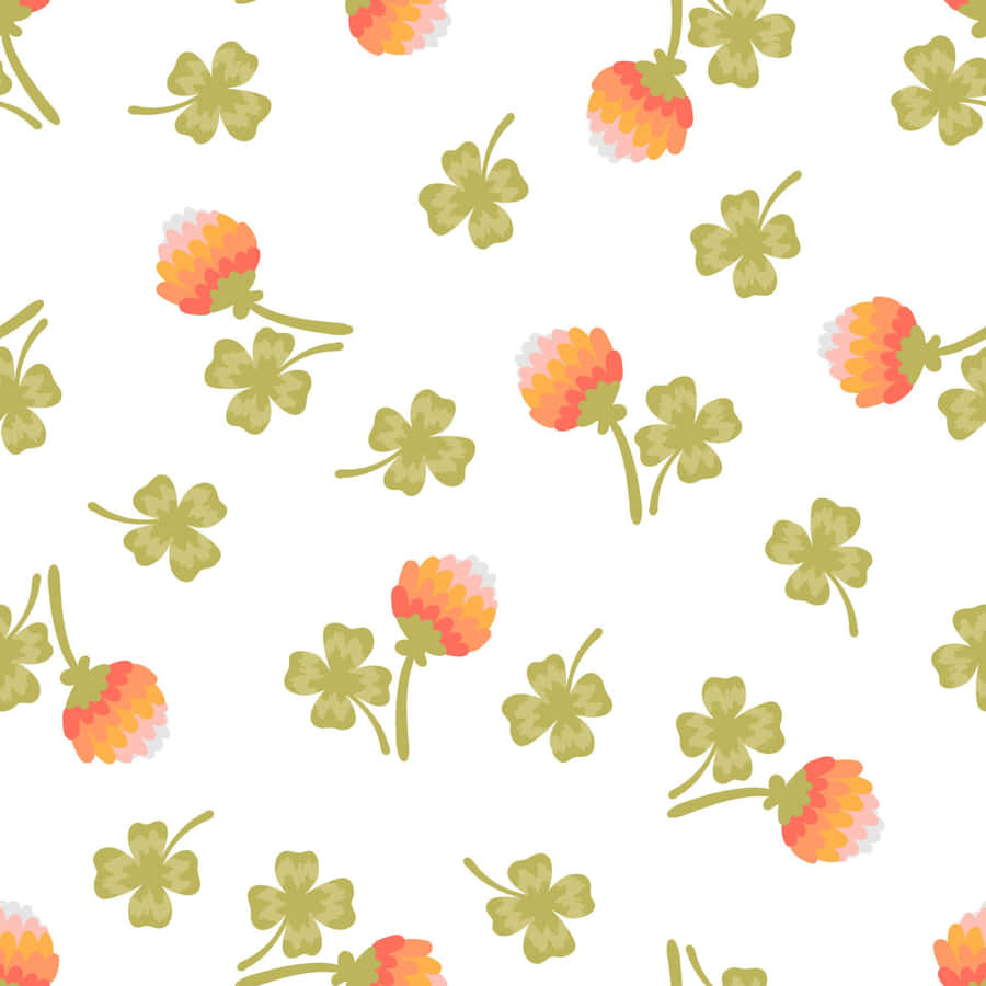 Shamrockand Clover Pattern Wallpaper