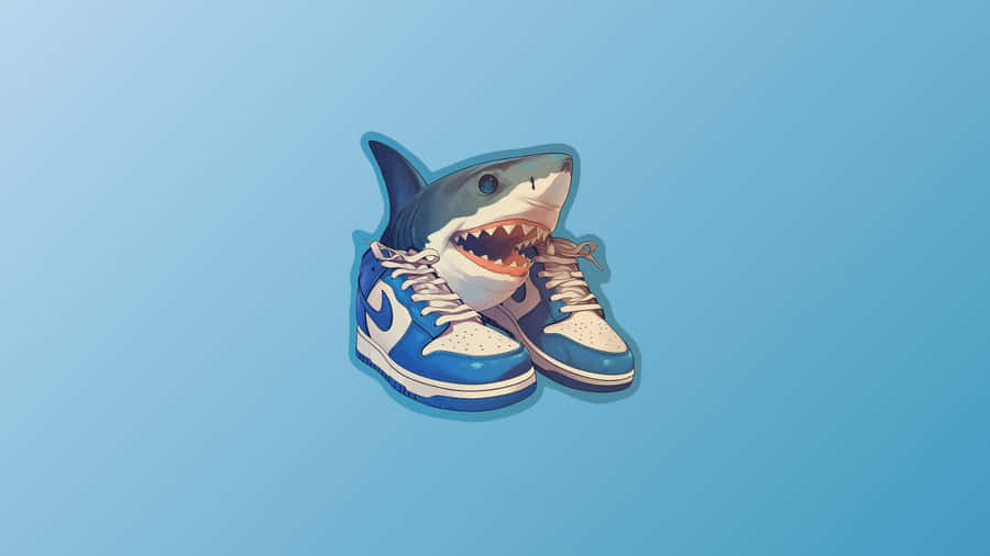 Shark Sneakers Design Wallpaper