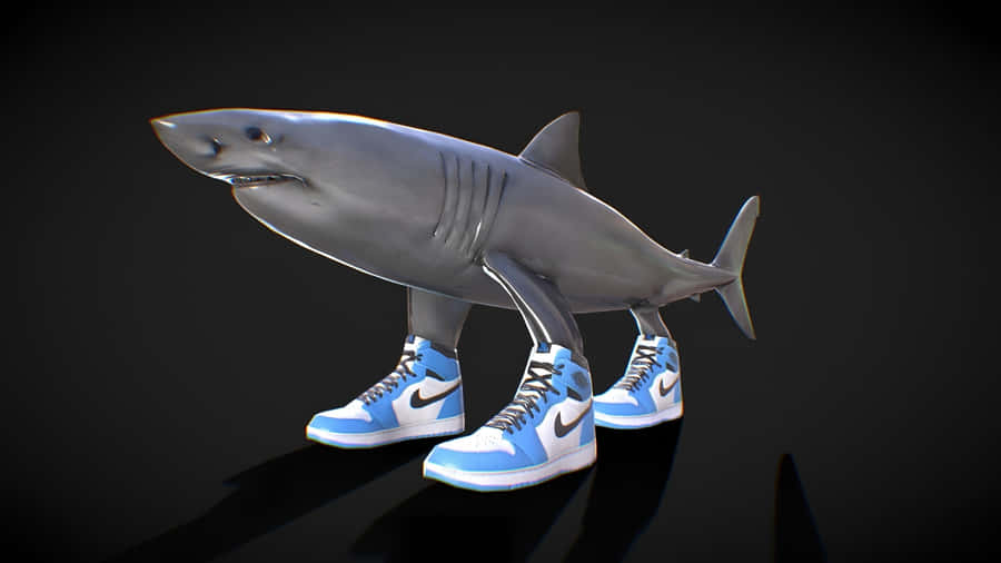 Shark Wearing Sneakers Wallpaper