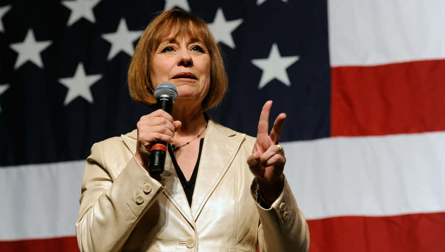 Sharron Angle Speaking With Hand Gestures Wallpaper