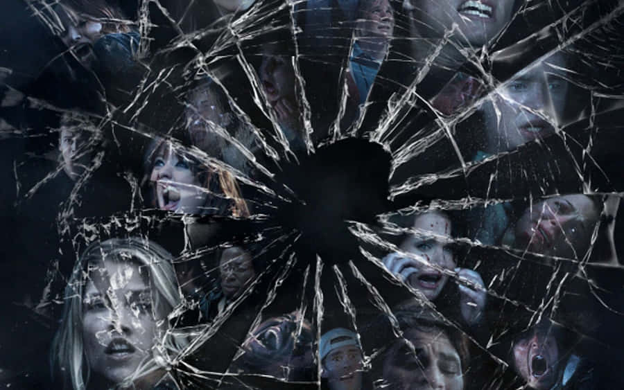 Shattered Glass Horror Collage Wallpaper