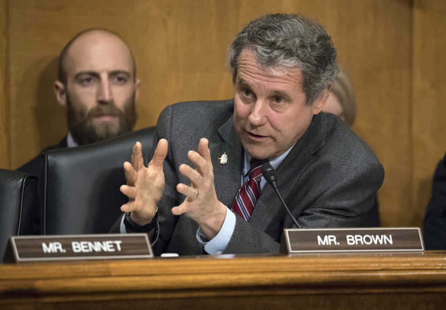 Sherrod Brown Arguing In Senate Wallpaper