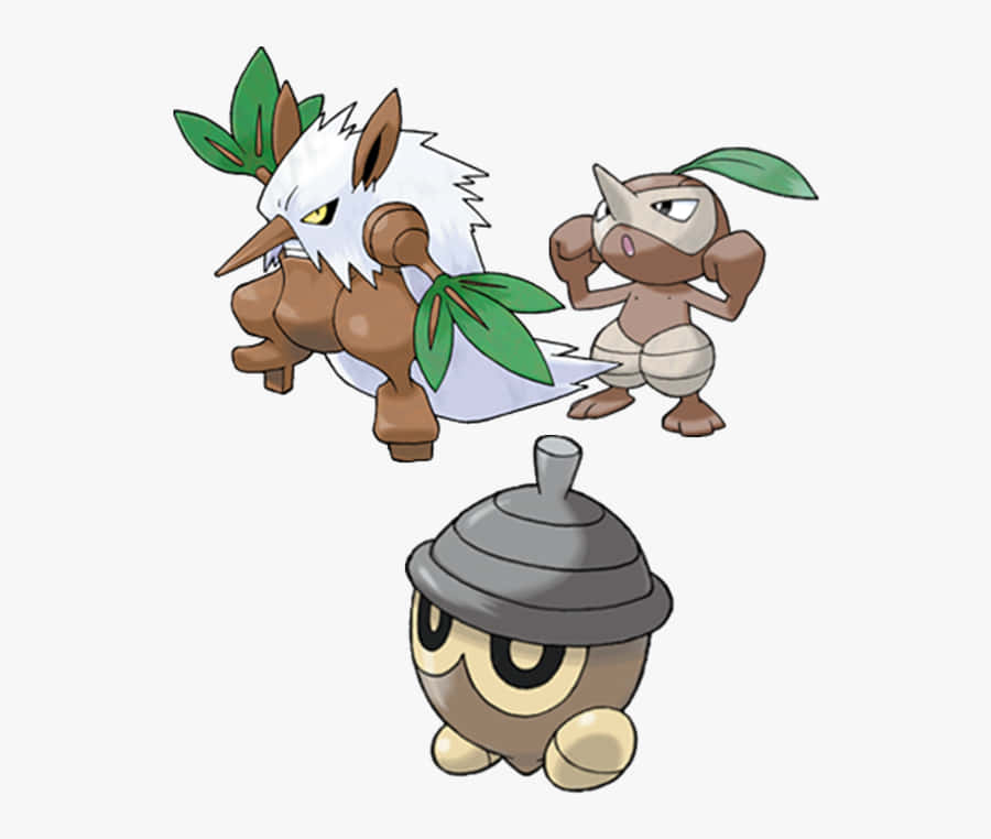 Shiftry Nuzleaf Seedot Official Art Wallpaper