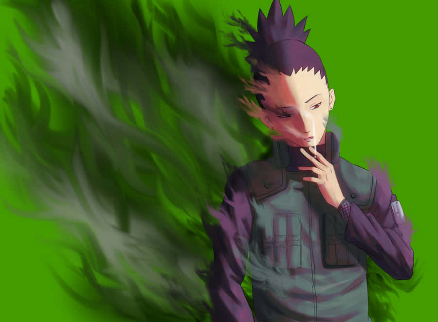 Shikamaru Nara Deep In Thought Against A Striking Cloudy Background Wallpaper