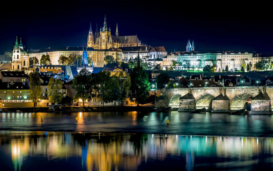 Shimmering Prague Castle Wallpaper