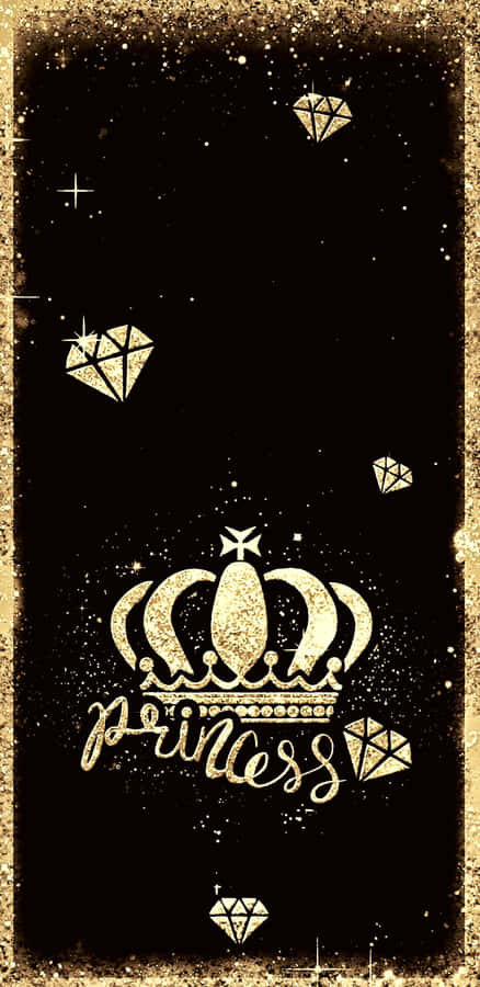 Shine Bright With A Golden Princess Crown! Wallpaper
