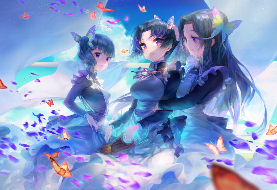Shinobu And Sisters Of The Demon Slayer Corps Wallpaper