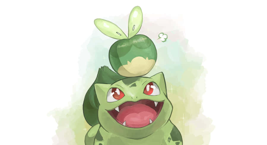 Shiny Applin With Bulbasaur Wallpaper