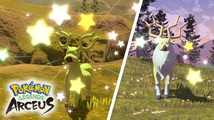 Shiny Wyrdeer Line Wallpaper