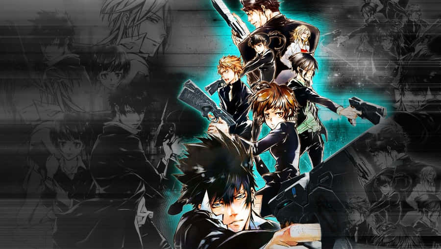 Shinya Kogami In Action In The Animated Series Psycho-pass Wallpaper