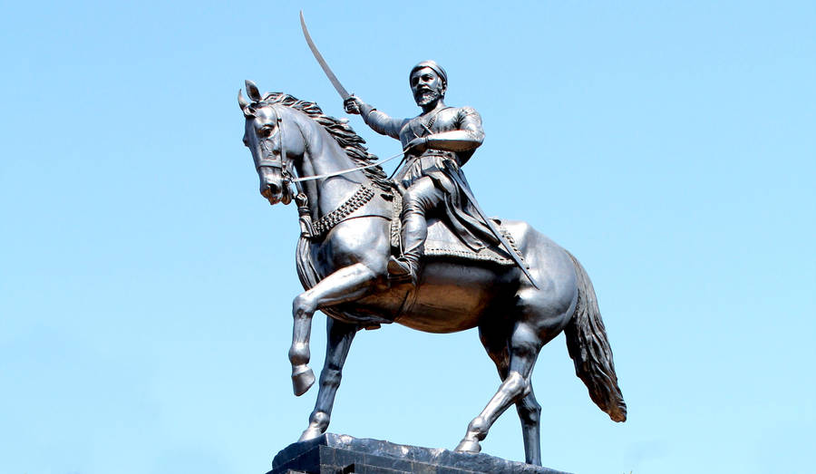Shivaji Maharaj Black Statue Hd Wallpaper