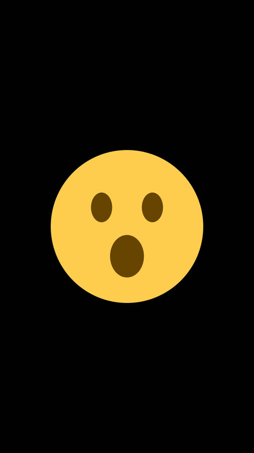 Shocked Emoji Face In Black Background Wallpaper