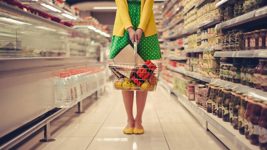 Shopping Grocery Basket Wallpaper