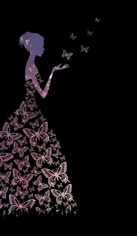 Show Off Your Beauty In This Colorful Butterfly Dress Wallpaper