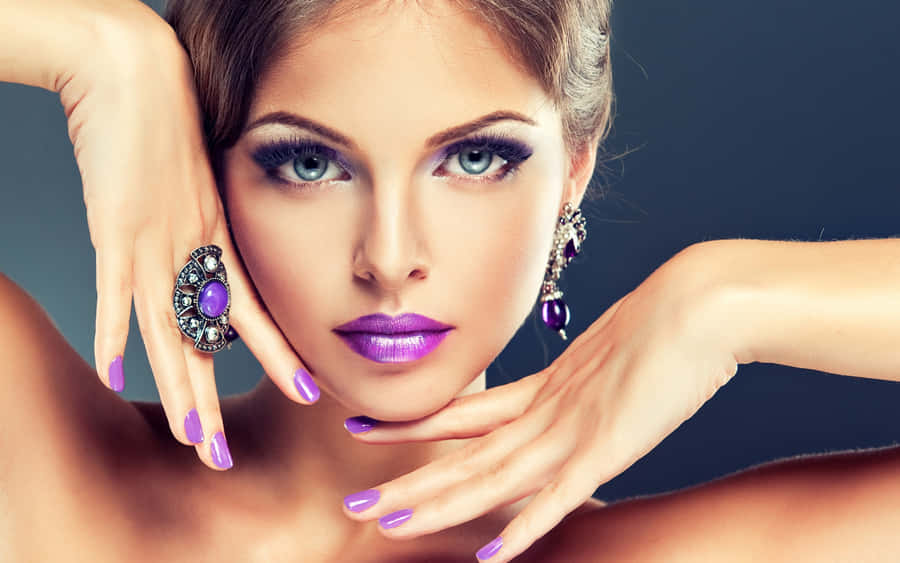 Show Off Your Bold And Beautiful Purple Nails! Wallpaper
