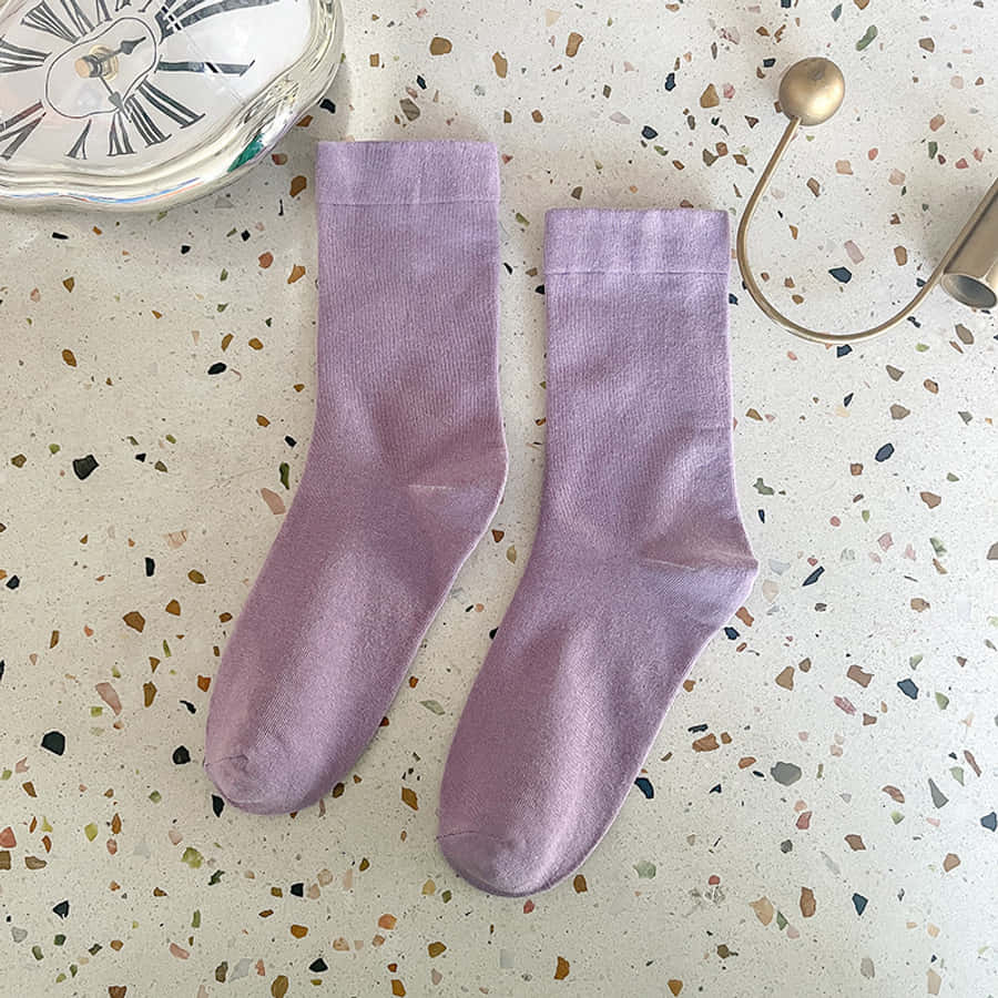 Show Off Your Style With Purple Socks Wallpaper