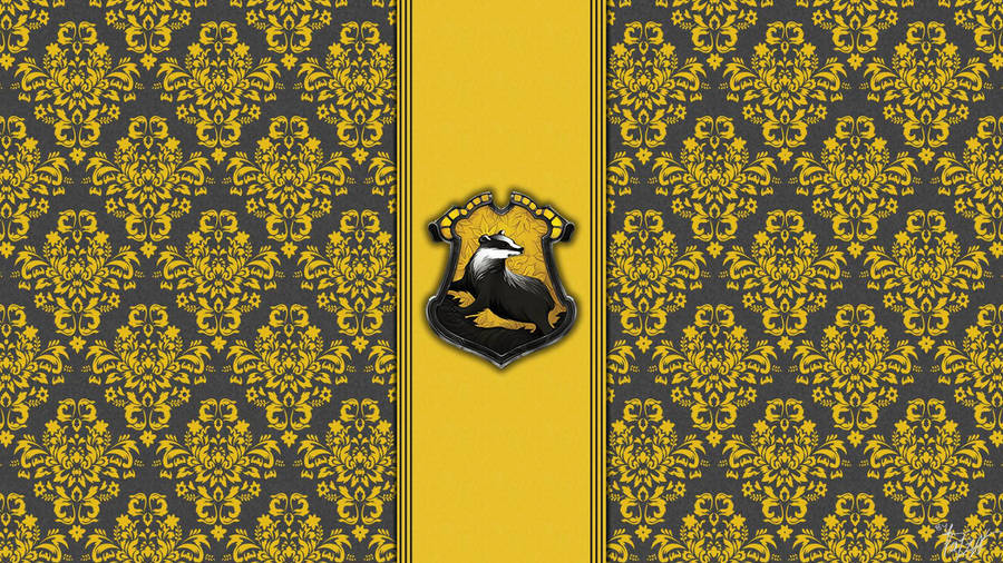 Show Your House Pride With The Hufflepuff Logo Wallpaper