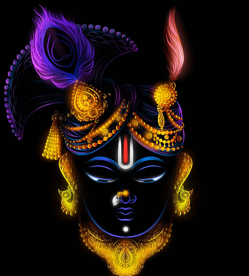 Shrinathji In Neon Art Wallpaper