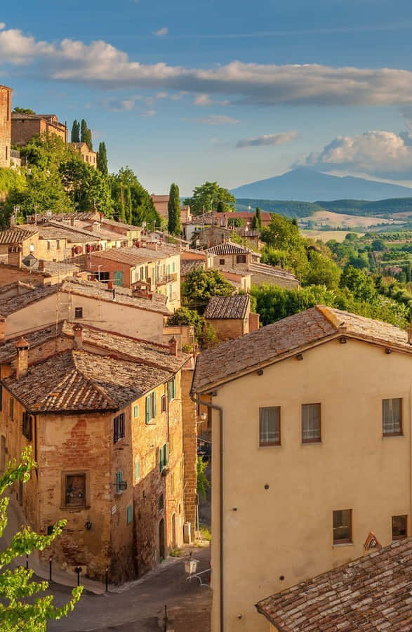 Siena Brick Houses Wallpaper
