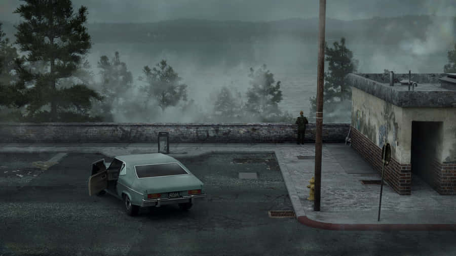 Silent Hill 2 Foggy Parking Lot Wallpaper