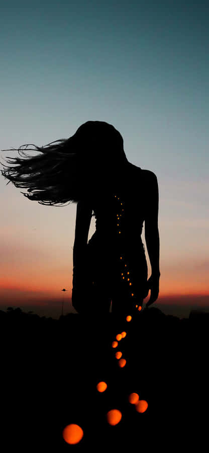 Silhouette With Moons For Girls Wallpaper