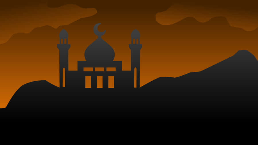 Silhouetteof Mosqueat Sunset Wallpaper