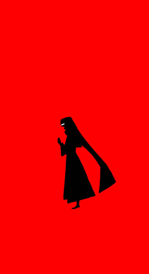 Silhouetteof Nunon Red Background Wallpaper