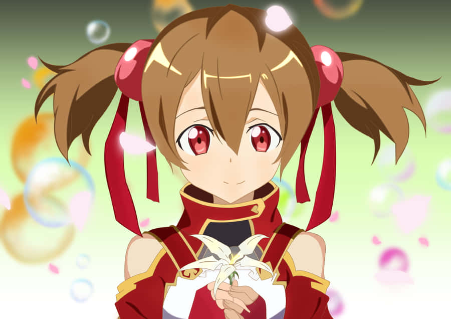 Silica And Pina From Sword Art Online In A Forest Adventure Wallpaper