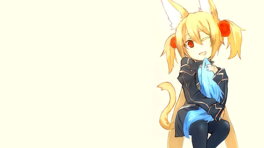 Silica From Sword Art Online Striking A Confident Pose Against A Vivid, Magical Background Wallpaper