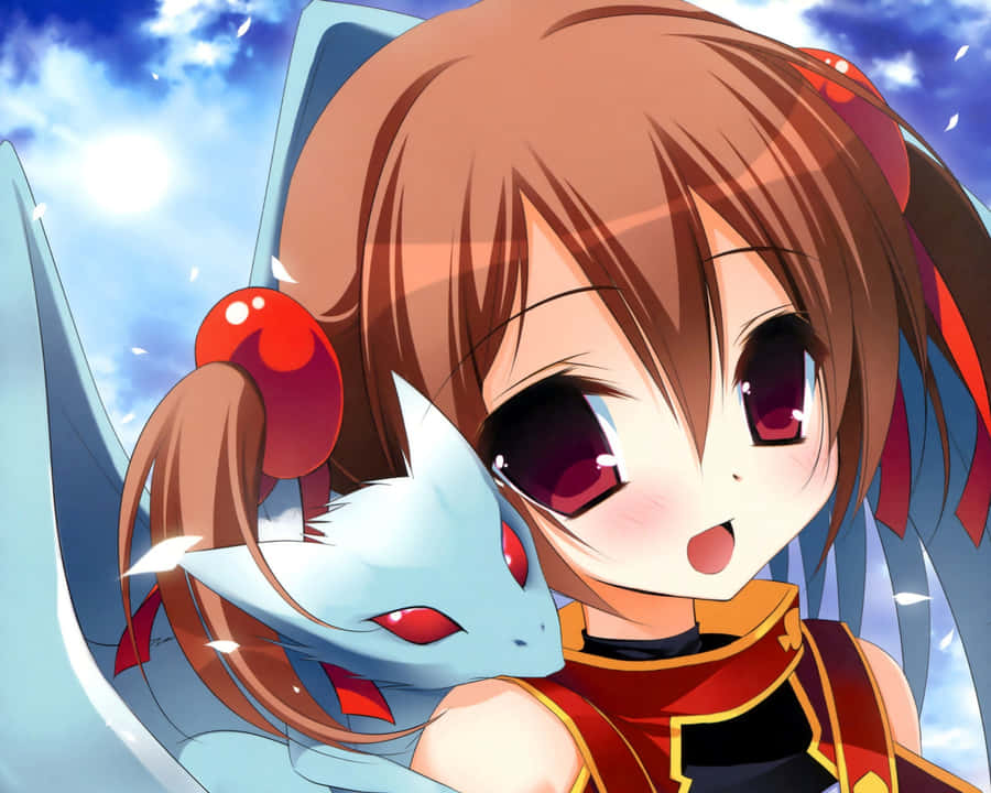 Silica From Sword Art Online With Her Dragon Pina Wallpaper
