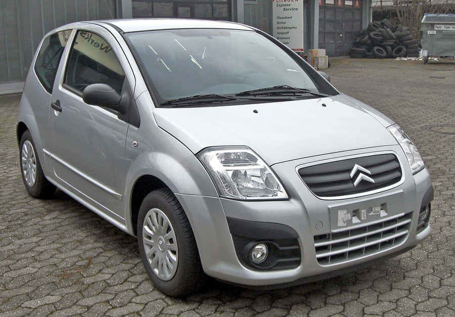 Silver_ Citroen_ C2_ Parked_ Outdoors Wallpaper