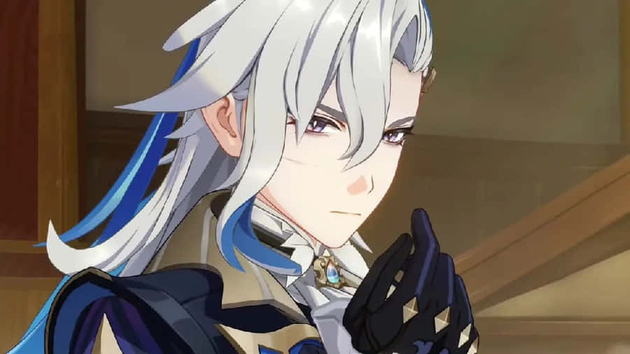 Silver Haired Anime Character Gloved Hand Wallpaper