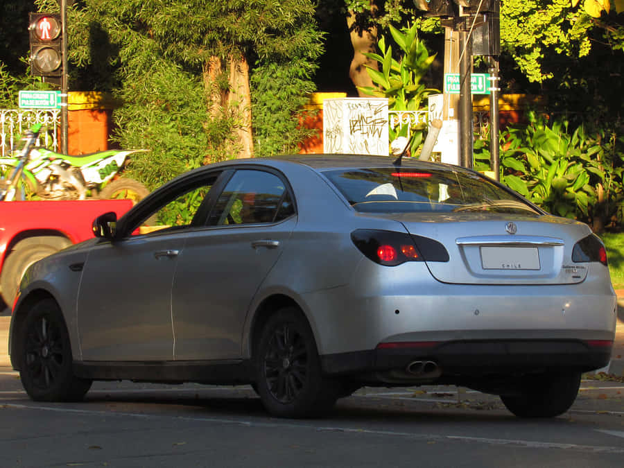 Silver M G550 Sedan Rear View Wallpaper