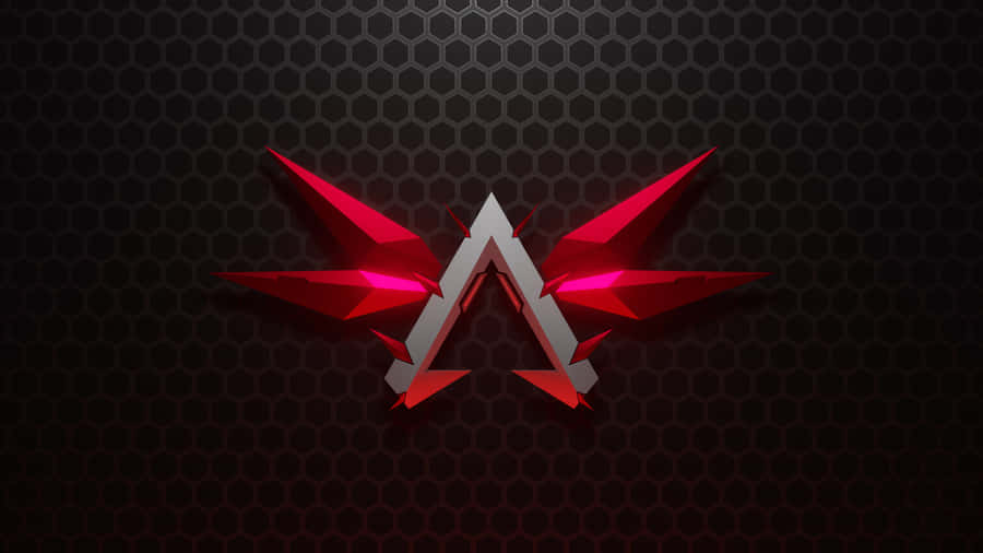 Silver Metal Apex Legends Logo With Wings Wallpaper