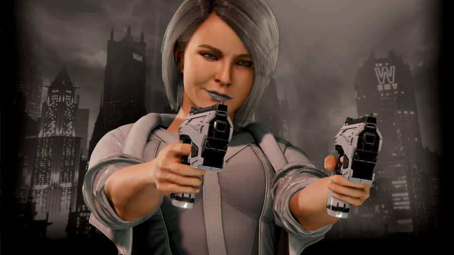 Silver Sable, The Fearless Mercenary And Leader Of The Wild Pack In Action Wallpaper