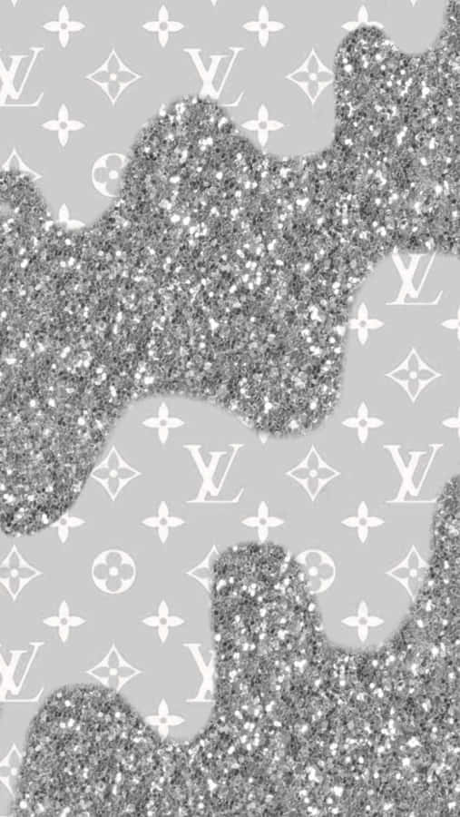 Silver_ Sparkle_ Louis_ Vuitton_ Pattern Wallpaper