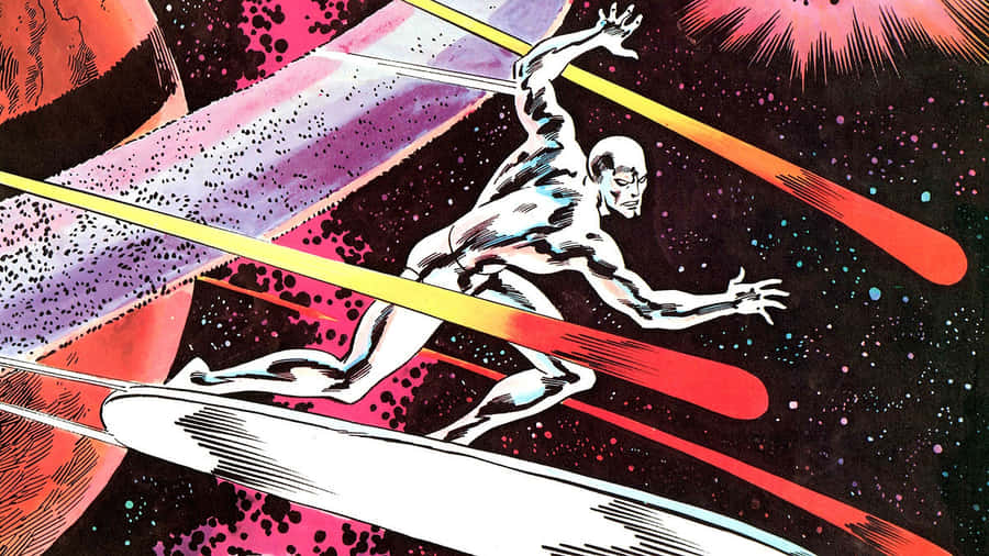 Silver Surfer Cosmic Battle Wallpaper