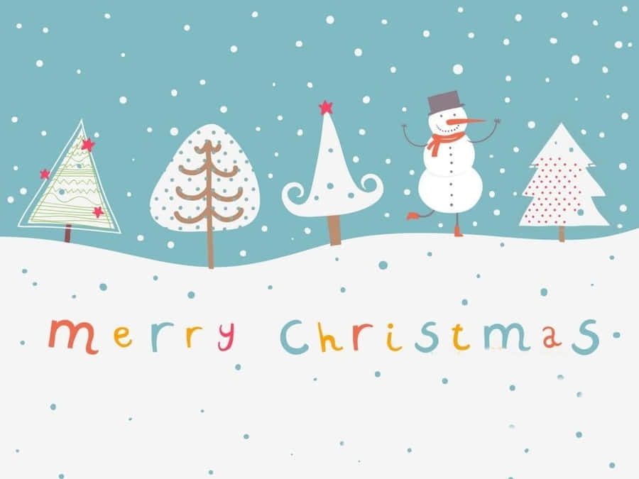 Simple And Cute Christmas Snow Art Ipad Wallpaper