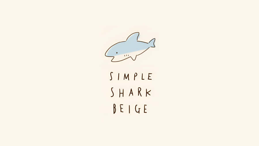 Simple Cute Shark Design Wallpaper