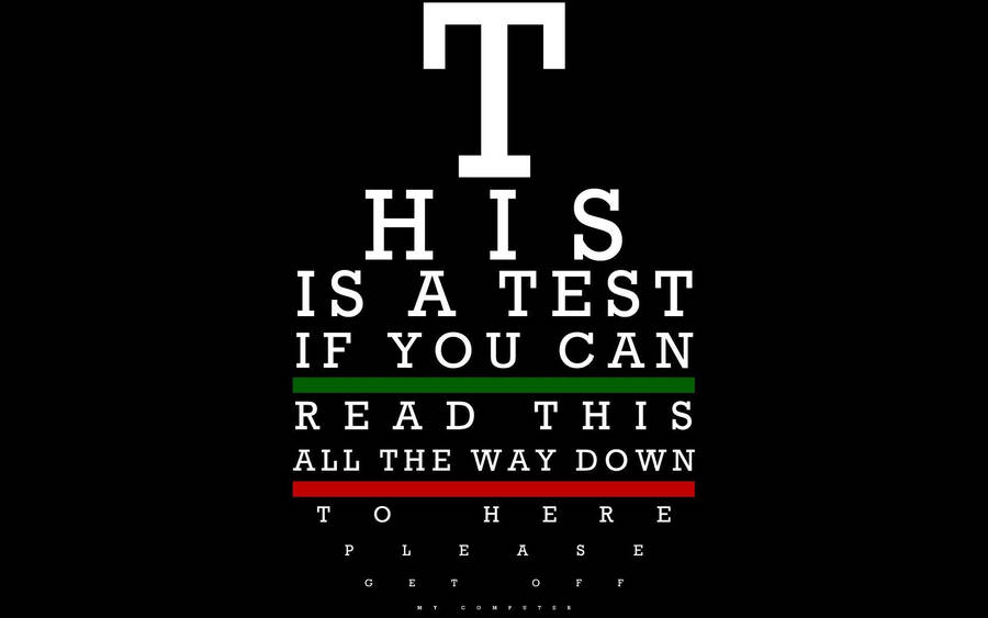 Simple Eye Test On Black Background Wallpaper