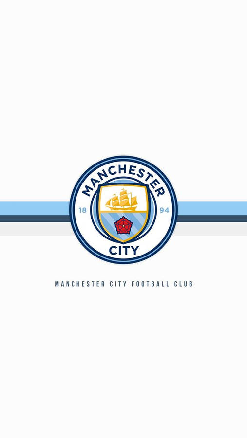 Simple White Manchester City Logo Phone Wallpaper