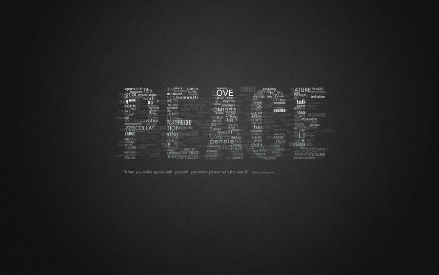 Simple World Peace Typography Wallpaper