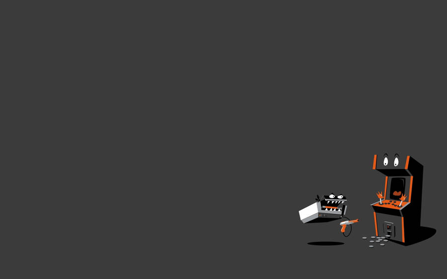 Simplistic Gaming Console Bandit With Gun Wallpaper