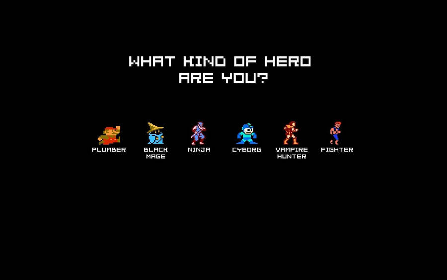 Simplistic Gaming Pixelated Characters Wallpaper