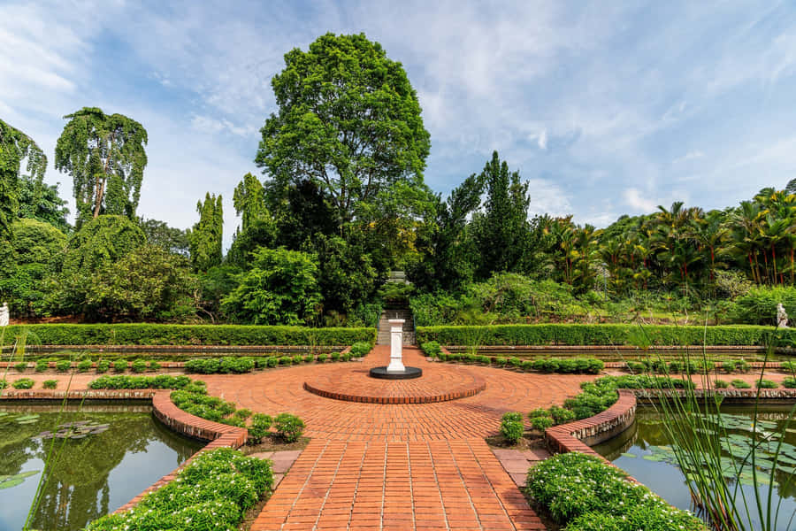Singapore Botanic Gardens Sundial Garden Pathway Wallpaper