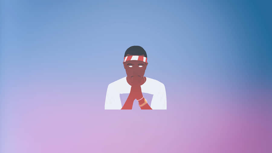 Singer-songwriter And Producer Frank Ocean Working In The Studio On His Laptop Wallpaper