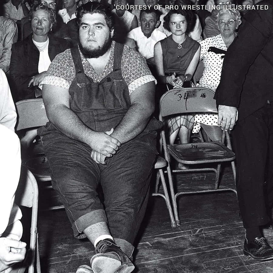 Sitting American Professional Wrestler Haystacks Calhoun Wallpaper